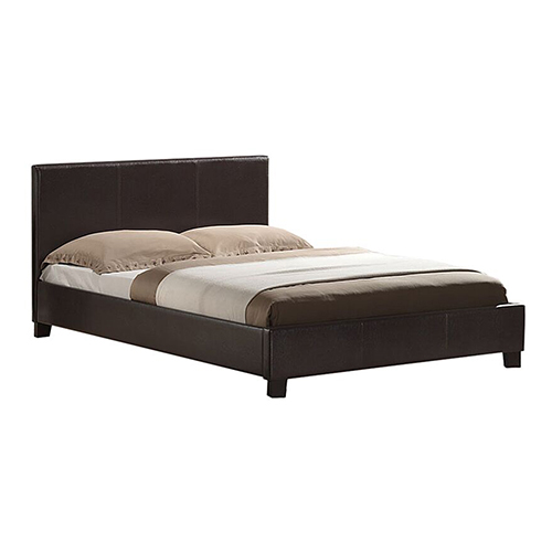 PU Leatherette Double Size Brown Colour Bed Mondeo